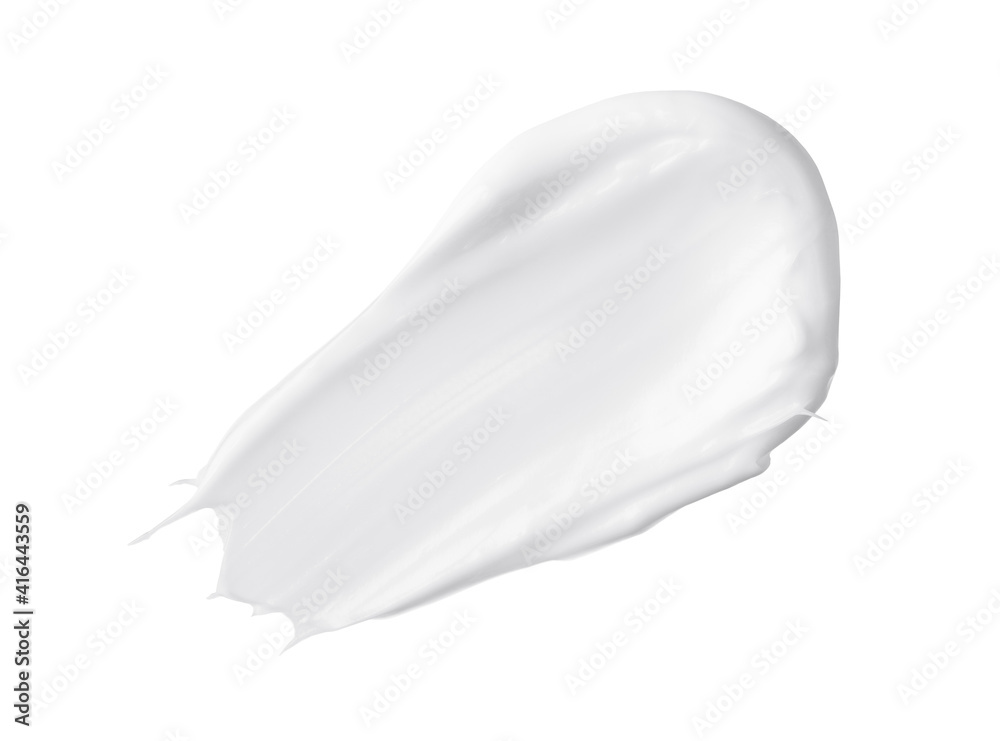 White cosmetic cream texture on white background - obrazy, fototapety, plakaty 