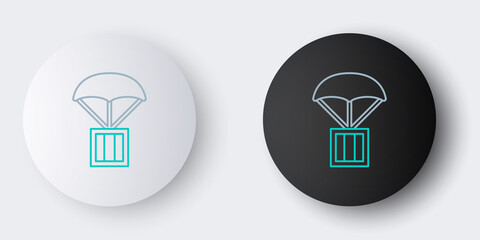 Canvas Print - Line Airdrop box icon isolated on grey background. Colorful outline concept. Vector.