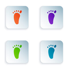 Sticker - Color Foot massage icon isolated on white background. Set colorful icons in square buttons. Vector.