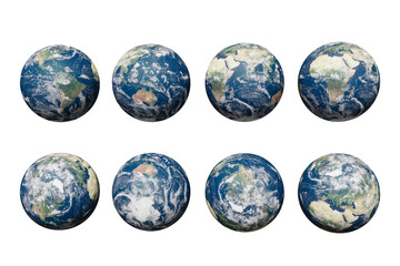 Wall Mural - set of planet earth isolated on white background with clipping path. elements of this image furnishe