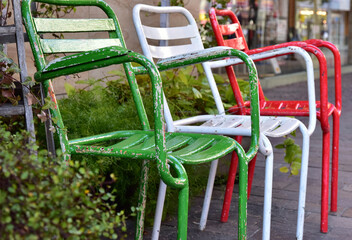 Poster - Three colorful chairs in Italian colors