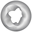 © miloje - Flow Lines in Circle Form . Spiral Vector Illustration .Technology round Logo . Design element . Abstract Geometric shape . Striped border