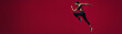© Jacob Lund - Fitness woman running over red background