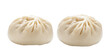 Fresh baozi (Chinese steamed buns) isolated on white background.
