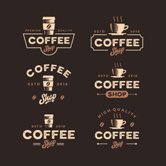 Vintage coffee shop logo collection