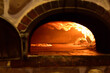 Baking pizza in the oven
