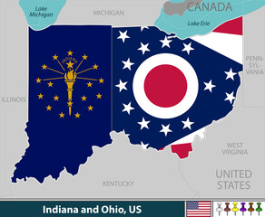 Wall Mural - Indiana and Ohio, United States