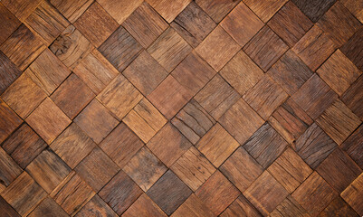 mosaic wood texture wall panel as background