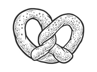 Wall Mural - Pretzel Kringle bakery product sketch engraving vector illustration. T-shirt apparel print design. Scratch board imitation. Black and white hand drawn image.