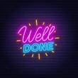 Well done neon quote on a brick wall. Inspirational glowing lettering.