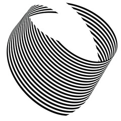 Wall Mural - optical art abstract vector background shape wave design black and white op art  3d design, with organic effect.