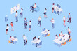 © Oksana_Latysheva - Isomeric office people vector set. Office life. Business people, Teamwork. Vector characters isolated on background..