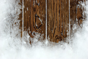 Wall Mural - Winter wood background withl snow.