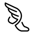 Wing shoe hermes logo line simple design vector