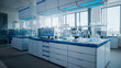© Gorodenkoff - Modern Medical Research Laboratory with Computer, Microscope, Glassware with Biochemicals on the Desk. Scientific Lab Biotechnology Development Center Full of High-Tech Equipment.