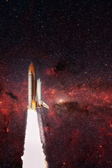 Wall Mural - space shuttle takes off into space. elements of this image furnished by nasa.