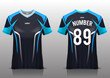 Soccer jersey design template, uniform front and back view