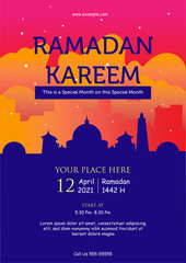 Wall Mural - Trend Style Ramadan Flyer templates 2021. Set of Ramadan Kareem Iftar party celebration collection bundles 1442 H. vector illustration