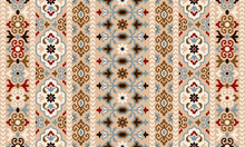 Carpet Bathmat And Rug Boho Style Ethnic Design Pattern With Distressed Texture And Effect
