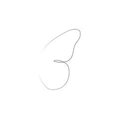 Wall Mural - Flying bird continuous line drawing element isolated on white background for logo or decorative element.