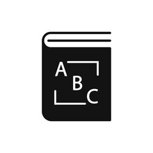 ABC Black Book Icon Isolated On White Background. Dictionary Book Sign. Alphabet Book Icon. Flat Design