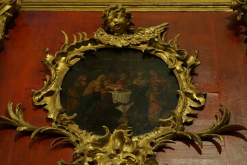 gold decoration in the st. andrew's temple, a fragment of the interior, an icon, kiev