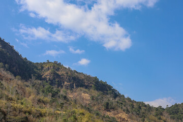 The morning time and view of landscape mountain at khao kho in thailand