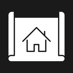 Poster - House Blueprint Icon