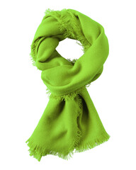 Sticker - Chartreuse green wool shawl isolated on white