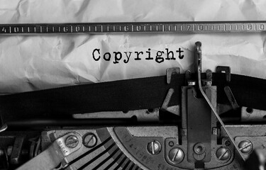 Poster - Text Copyright typed on retro typewriter