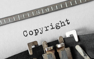 Poster - Text Copyright typed on retro typewriter