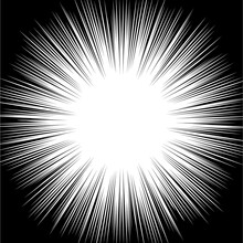 Burst Abstract Pattern Black White, Illustration Radial White Stripe Hole Graphic, Design Retro Pop Art Explosion Sunburst Vector