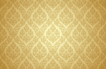 Thai art and asian style luxury banner gold background