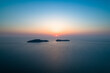인천 잠봉도의 아름다운 노을 항공사진