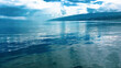 sea water and mountains landscape, blue water and clean sea