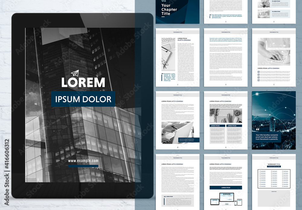 Multipurpose E-Course Digital Book Layout Stock Template | Adobe Stock