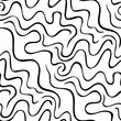 Black and white seamless abstract pattern with wavy lines