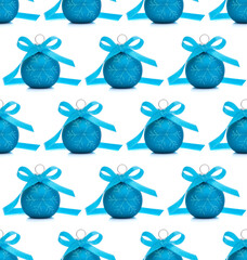 Wall Mural - Blue Christmas ball . Creative layout, Christmas seamless pattern..