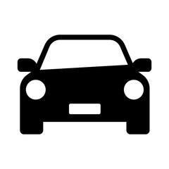 Poster - car simple black vector icon. car front view vector sign symbol. auto silhouette isolated on white b