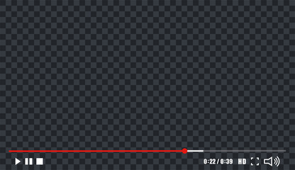 Poster - video player interface on transparent background. media player window bar blank mockup. web screen t