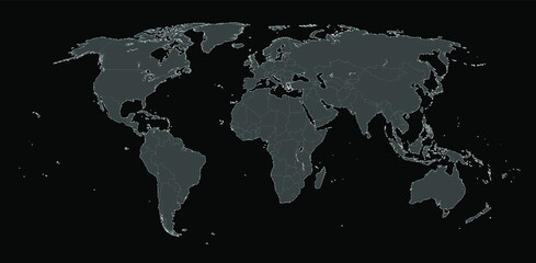 Aufkleber - World map in pixel art style. Concept of Global social network of planet Earth.
