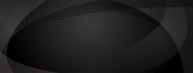 Abstract background made of curves and halftone dots in black and gray colors