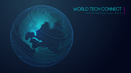 Poster - world tech connect, cyberspace, and visual energy. computer world connectivity structure analysis. i