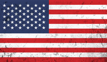 American Flag. Grunge Old Flag USA Isolated White Background.