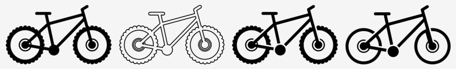 Wall Mural - mountain bike icon | downhill mountain bike set | mountain bikes icon bicycle vector illustration lo