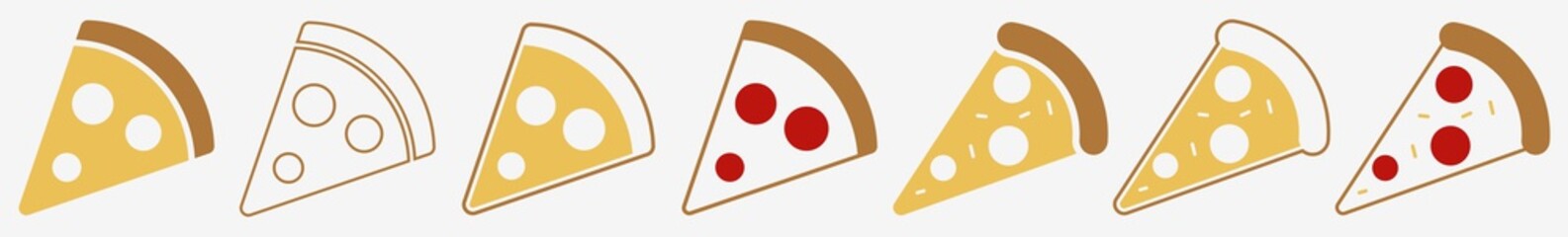 Wall Mural - pizza slice icon italian pizza slice set | pizza slices icon vector illustration logo | isolated piz
