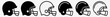 Football Helmet Icon American Football Helmet Set | Football Helmets Icon Headgear Vector Illustration Logo | Black Football Helmet Icon Isolated Football Helmet Collection