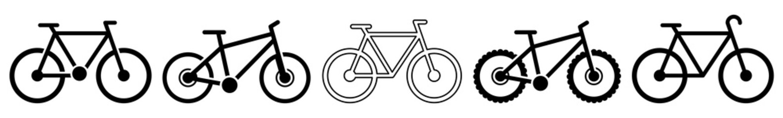 Wall Mural - bicycle icon riding bicycle set | bicycles icon bike vector illustration logo | racing bicycle mount