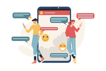 People communication via the smartphone to get information