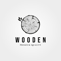 Poster - wood texture icon logo vintage vector symbol illustration design